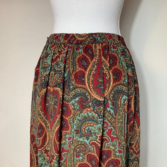 VTG NWT Russ Perfectly Paisley Midi Skirt 10 - Picture 2 of 7